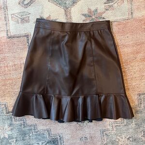 Chic Brown Leather Mini Skirt